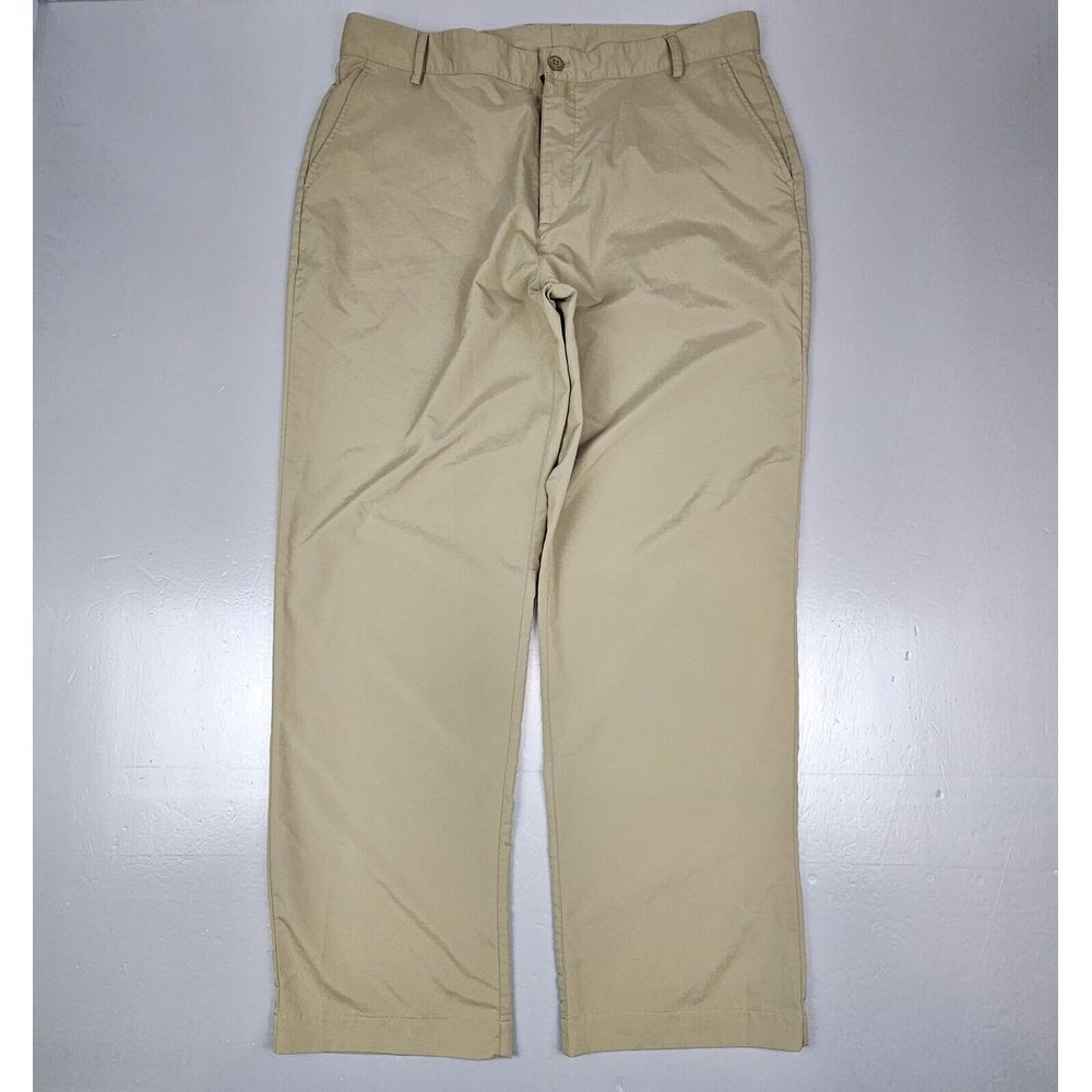 Under Armour Mens 38x32 Pants Khaki Performance  Grey Logo‎ Golf Hiking.